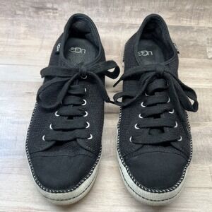 UGG Women's Claudi Lifestyle Sneakers‎ Black Lace Up Cloth Shoes 1020094 Sz 8.5